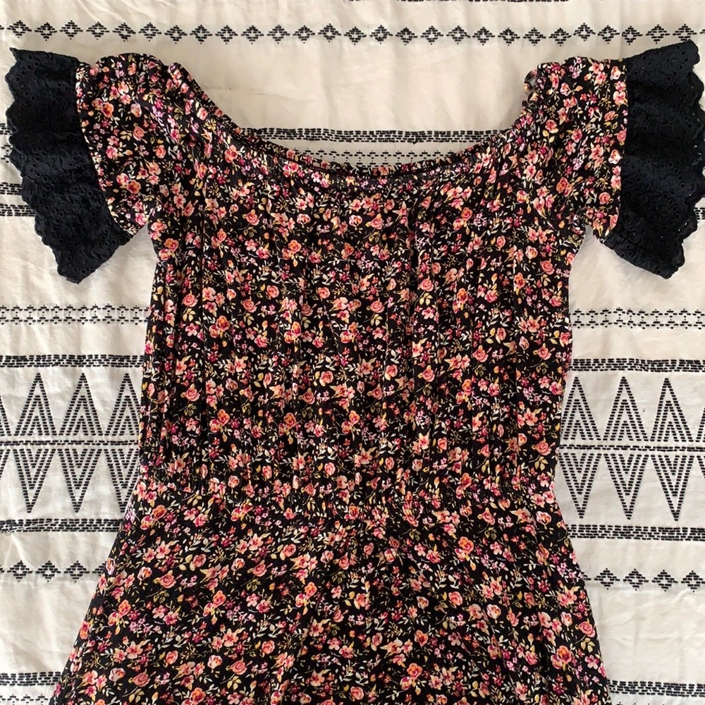 Art Class Floral Romper with Flowy Train Size:6/6x  Color: B
